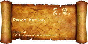 Rancz Marion névjegykártya
